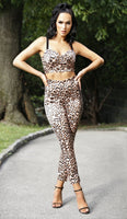 'ROMINA' Satin Pants - Leopard - GLAMBAE FASHION