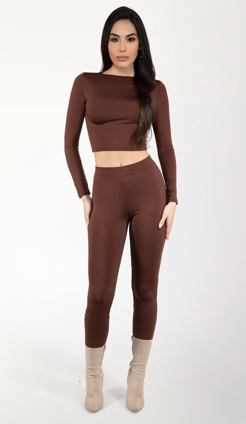 HADLEY Skinny Tights Set - Chocolate