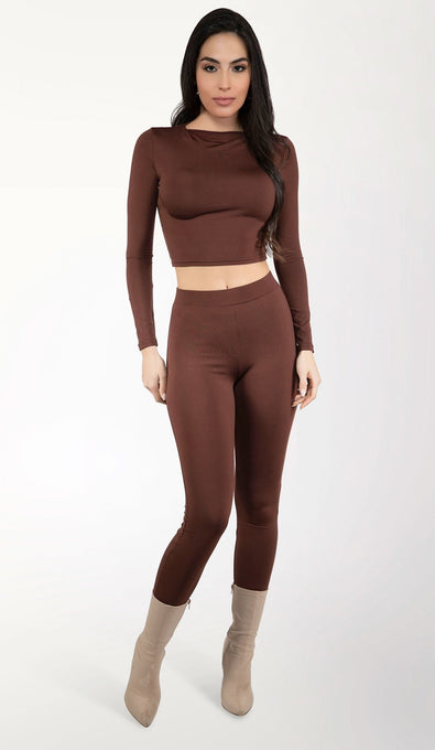 HADLEY Skinny Tights Set - Chocolate