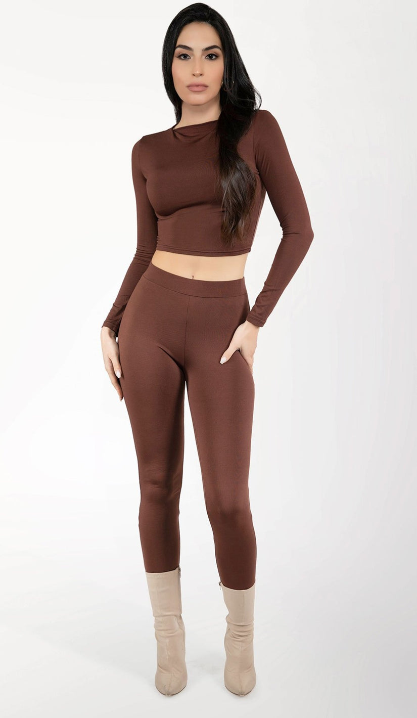 HADLEY Skinny Tights Set - Chocolate
