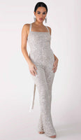 HALLIE Sequin Jumpsuit - Chalk