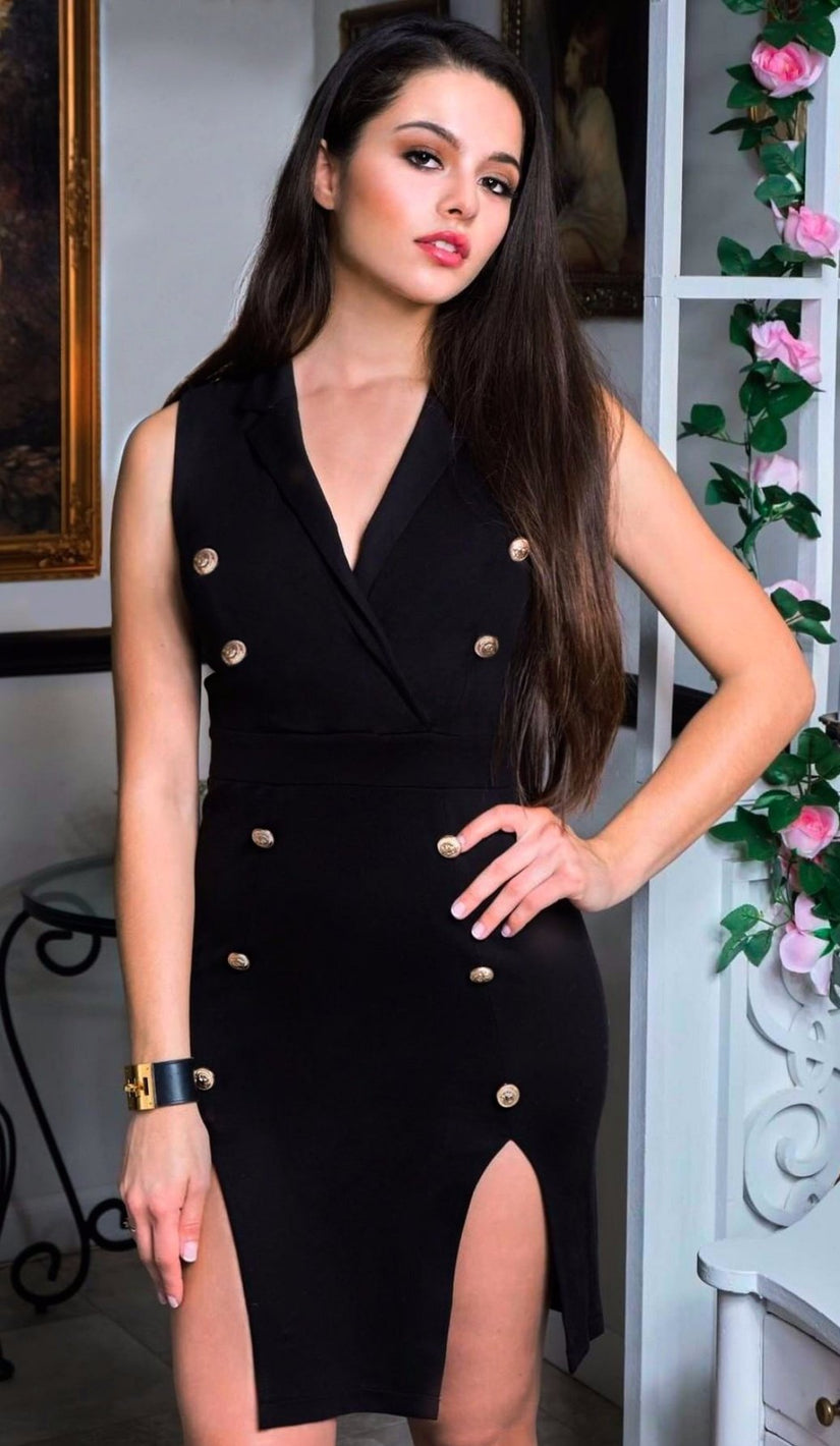 'GIA' Blazer Slit Dress - GLAMBAE FASHION