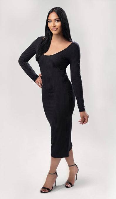 JESSICA Ribbed Midi Dress