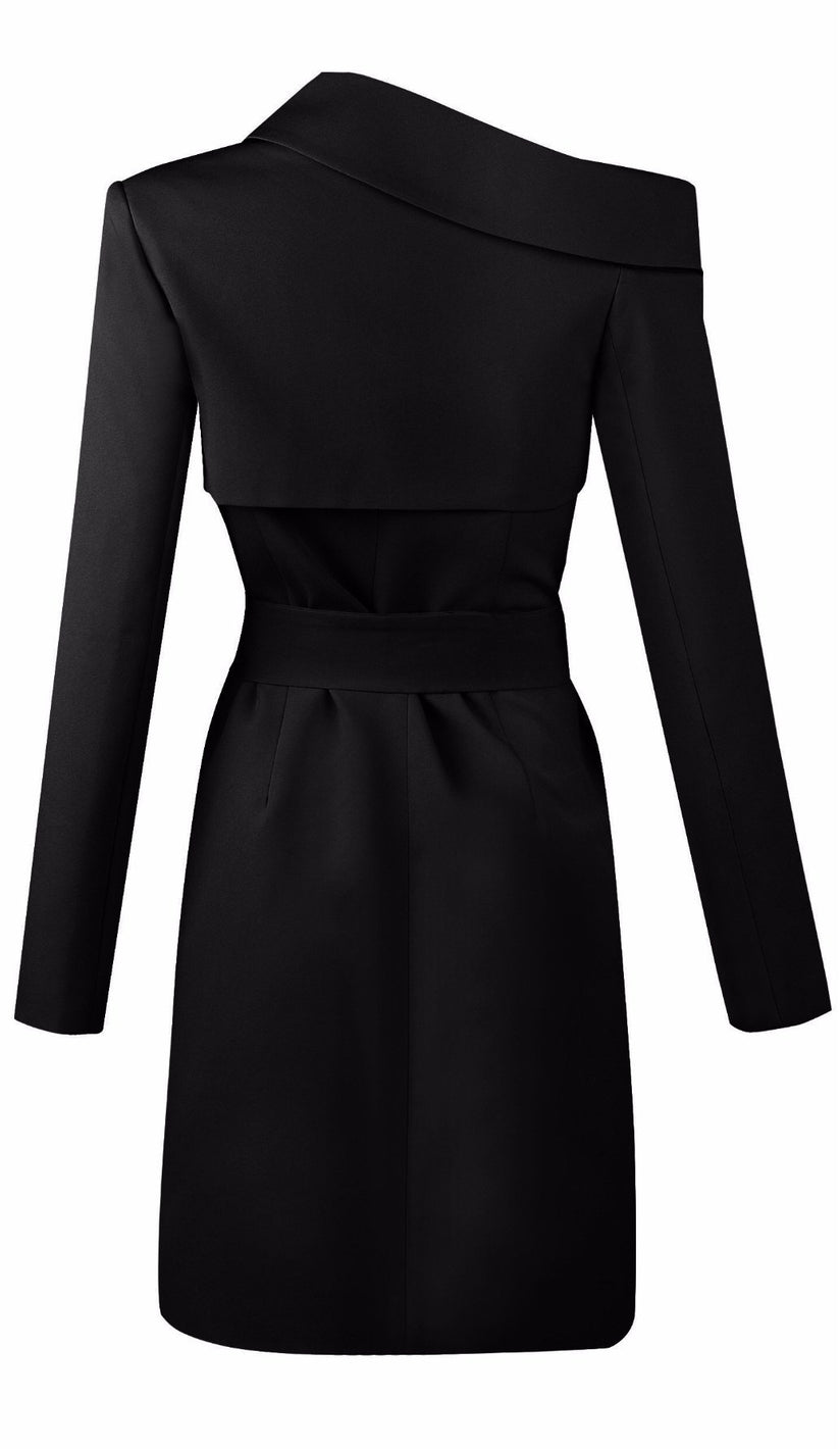 'DALIA' Off The Shoulder Blazer Dress - GLAMBAE FASHION