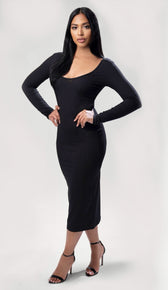 JESSICA Ribbed Midi Dress
