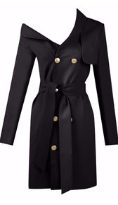 'DALIA' Off The Shoulder Blazer Dress - GLAMBAE FASHION