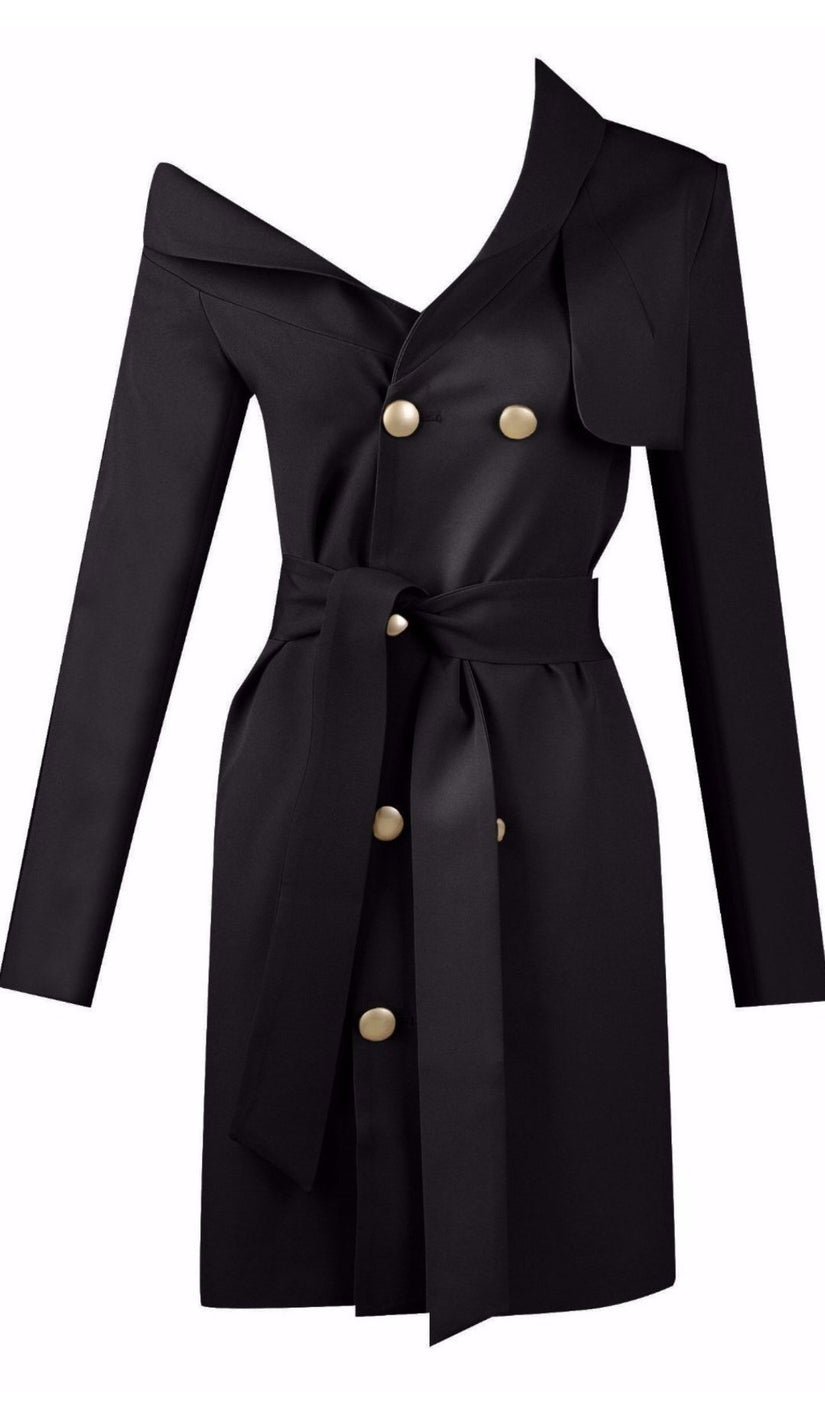 'DALIA' Off The Shoulder Blazer Dress - GLAMBAE FASHION