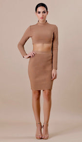"ESTELLE" Ribbed Bodycon Skirt - GLAMBAE FASHION
