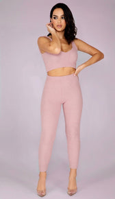 ASHLEY Teddy Knit Pants - Blush