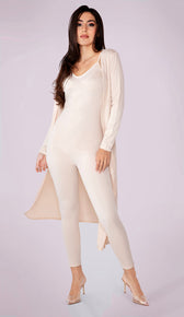 MAGGIE Ribbed Duster Coat - Cream