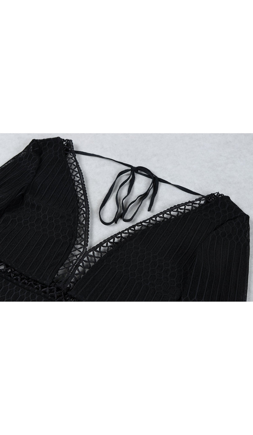 'NABILA' Peek-a-Boo Sheer Bodysuit - GLAMBAE FASHION