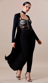 "NALIA" Black Duster Coat - GLAMBAE FASHION