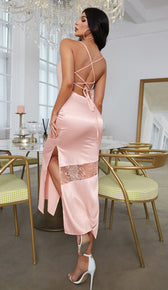 DANAE Lace Satin Maxi Dress