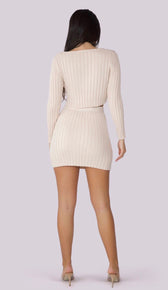 RAEGAN Ribbed Cropped Sweater - Cream