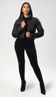 LEILANI Cropped Puffer Coat - Black