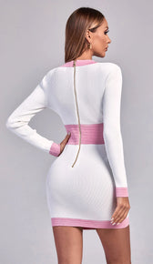 ALISHA Gold Button Knit Dress