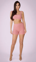 SIMA Fluffy Knit Crop Top - Dusty Rose