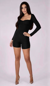 STEPH Bustier Playsuit - Black