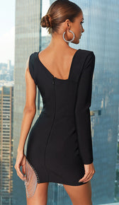EMERSON One Shoulder Side Tassel Mini Dress