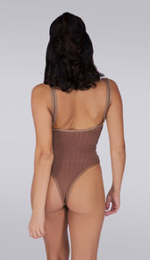 TREA Ribbed Bodysuit - Chocolate