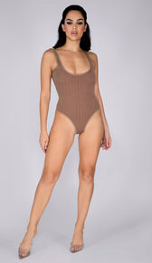 TREA Ribbed Bodysuit - Chocolate