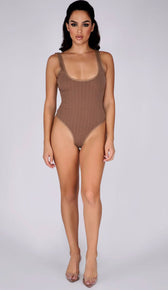 TREA Ribbed Bodysuit - Chocolate
