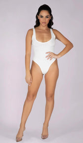 TREA Ribbed Bodysuit - White