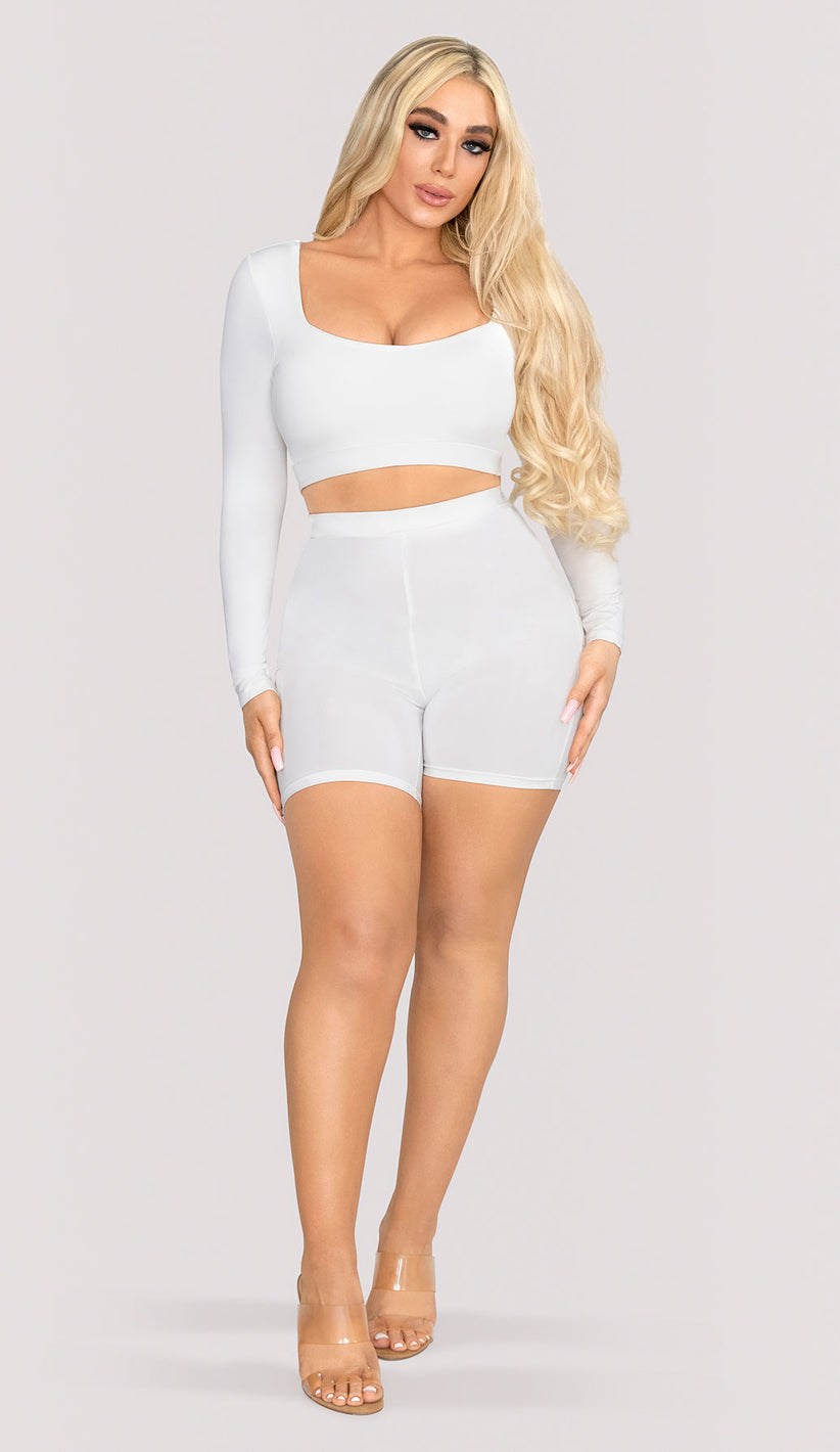 LENNOX Biker Shorts Set - White