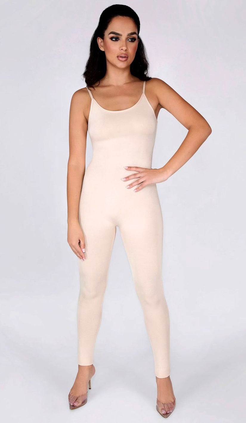 CORA Spandex Jumpsuit - Nude