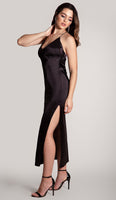 AMELIA Satin Dress - Black