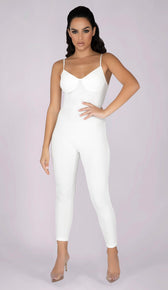 NELLA Ribbed Jumpsuit - White