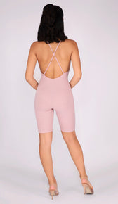 RILEY Sculpted Ribbed Playsuit - Blush
