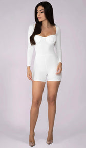 STEPH Bustier Playsuit - White