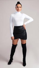 DEANDRA Turtleneck Bodysuit - White